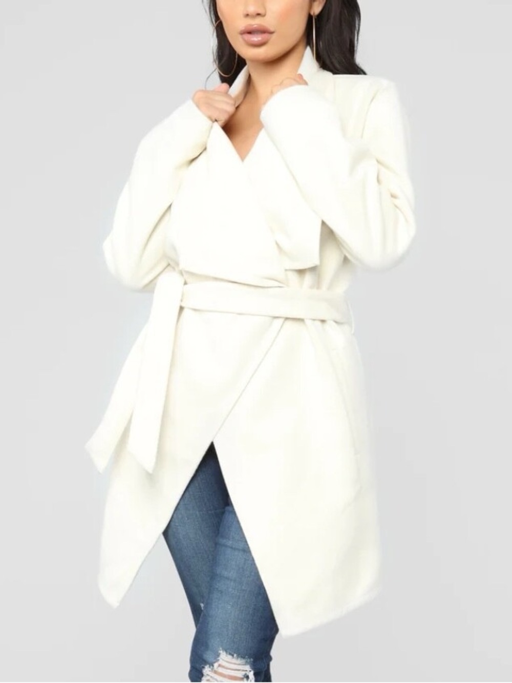 ☀️ Fashion Nova ☀️ cream wrap trench coat